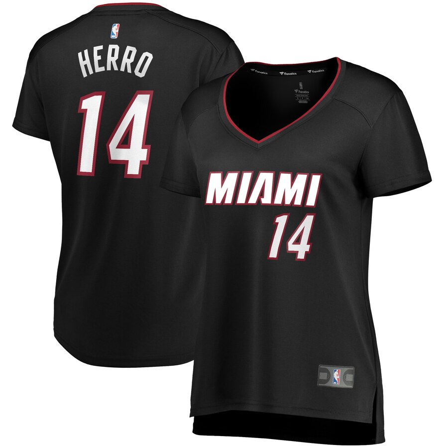 Tyler Herro Miami Heat Fanatics Branded Women's Fast Break Replica Jersey Black - Icon Edition