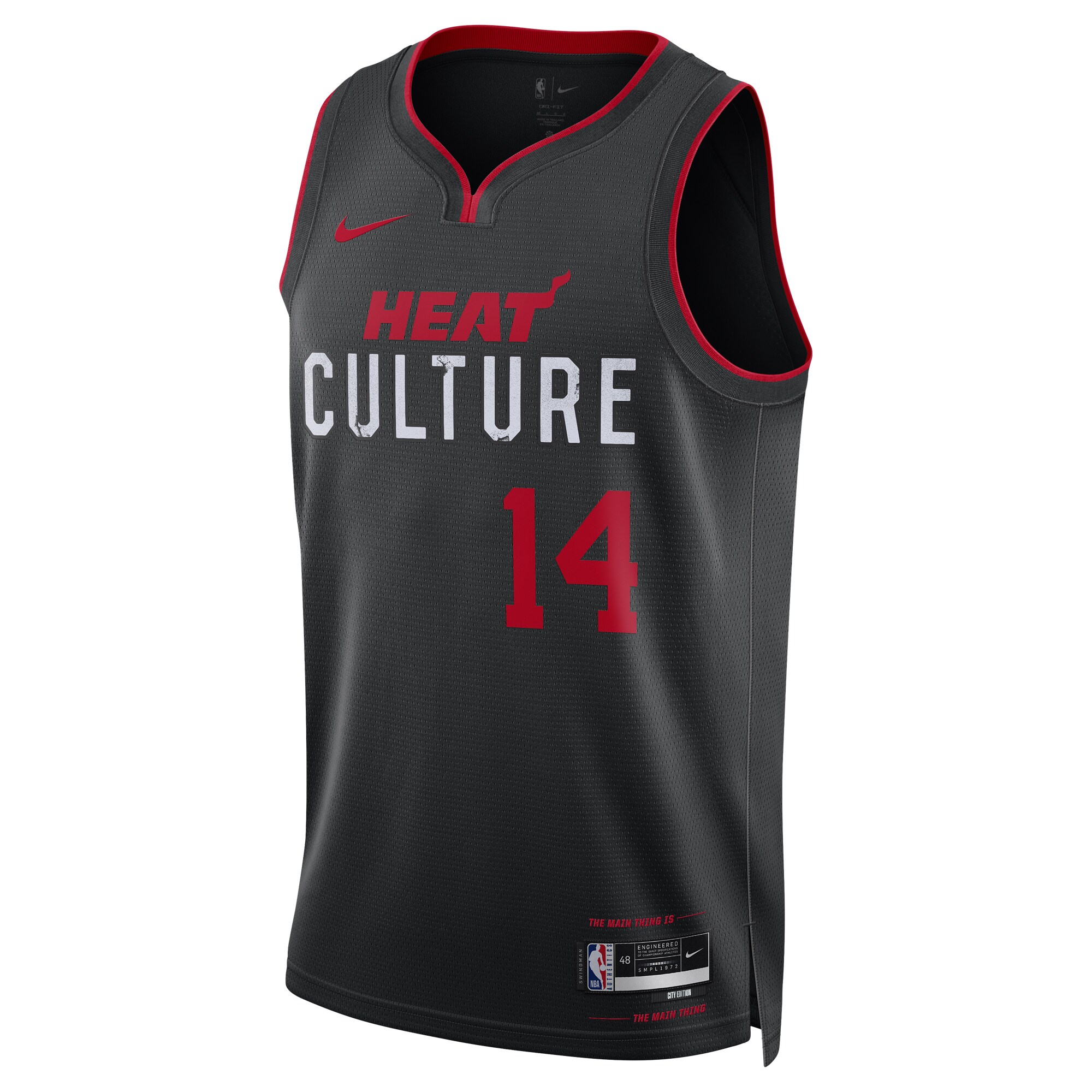 Alternative view of Tyler Herro Miami Heat Unisex 2023/24 Swingman Jersey - Black - City Edition