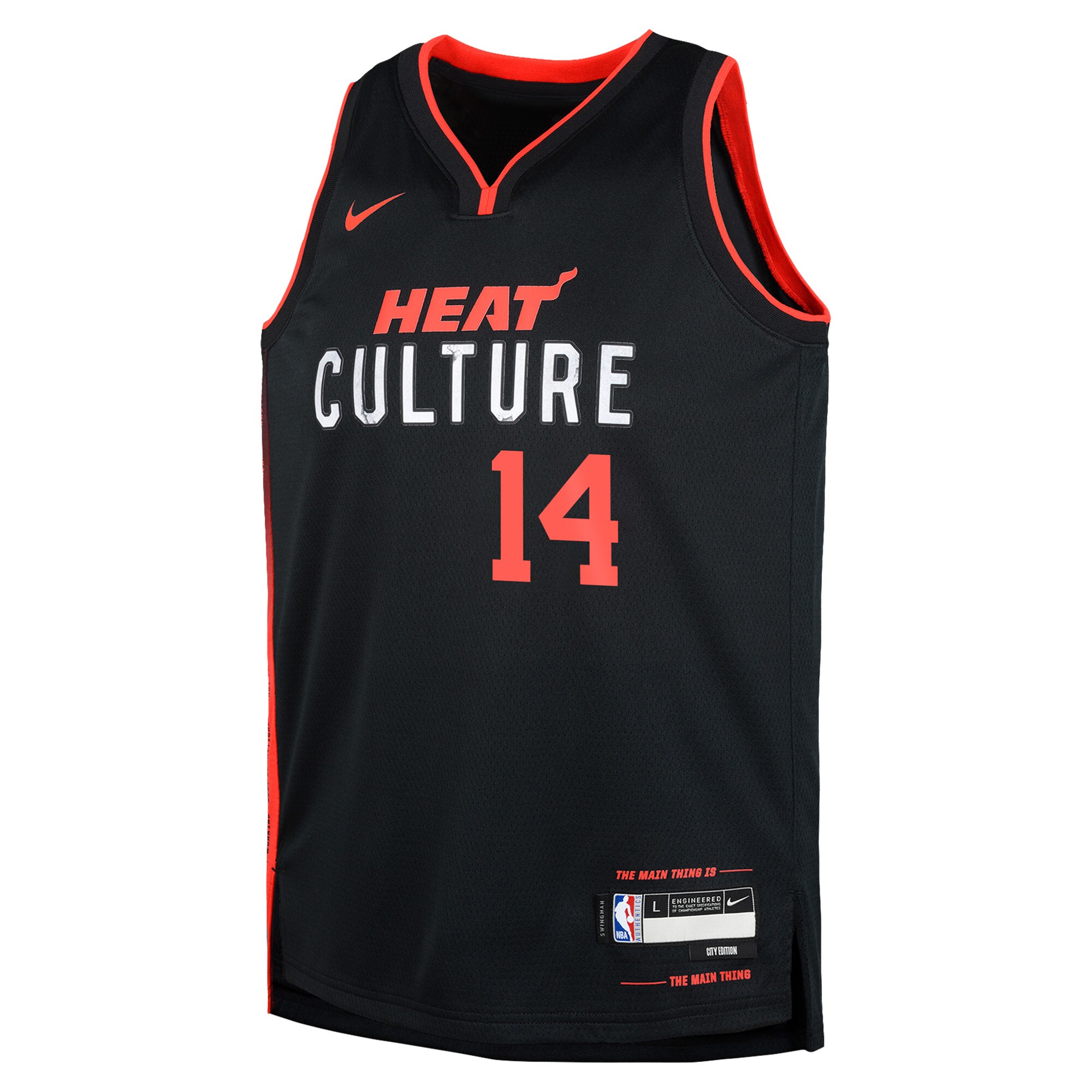 Alternative view of Tyler Herro Miami Heat Youth Swingman Replica Jersey - City Edition - Black