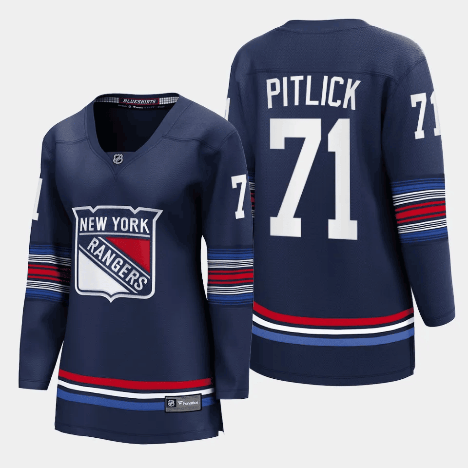 Tyler Pitlick 71 New York Rangers Women Alternate Premier Breakaway Jersey - Navy - JS144 