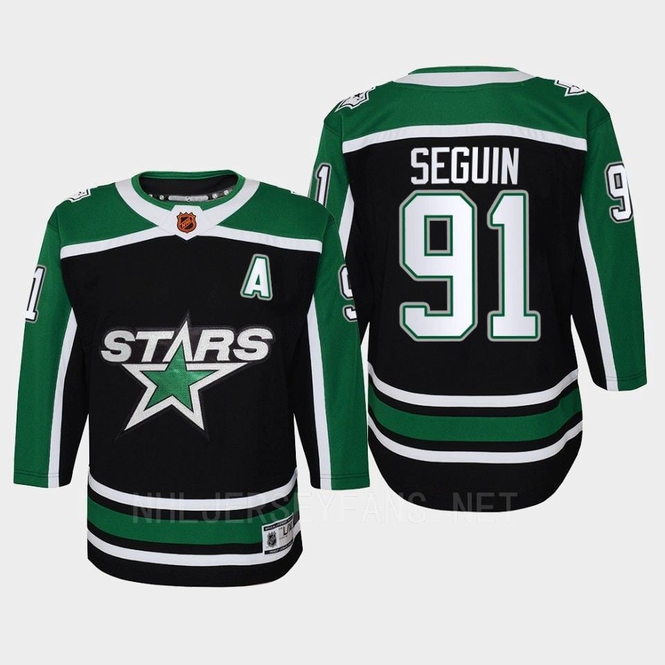 Tyler Seguin 91 Dallas Stars 2022 Special Edition 2.0 Retro Youth Jersey Black - JS988 