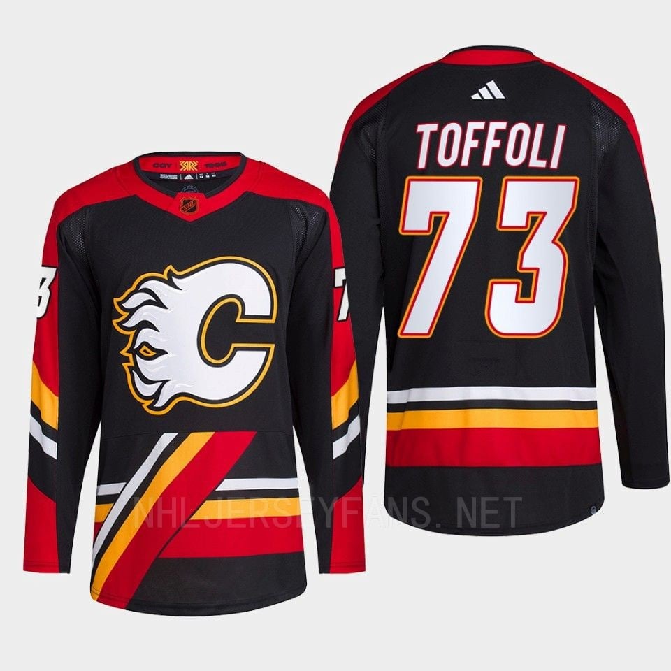 Tyler Toffoli 73 Reverse Retro 2.0 2022 Calgary Flames Black Jersey Primegreen - JS196 