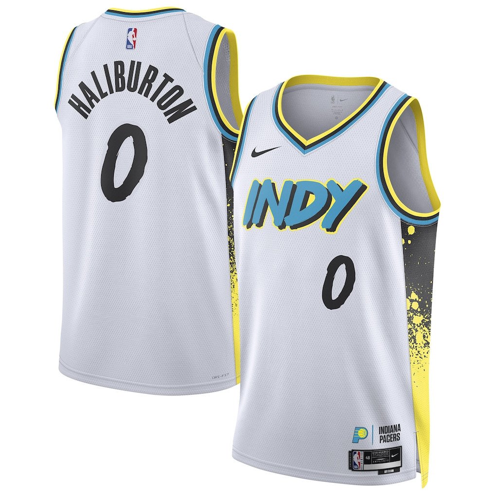 Tyrese Haliburton 0 Indiana Pacers Unisex 2024/25 Swingman Player Jersey - City Edition - White - JS294 