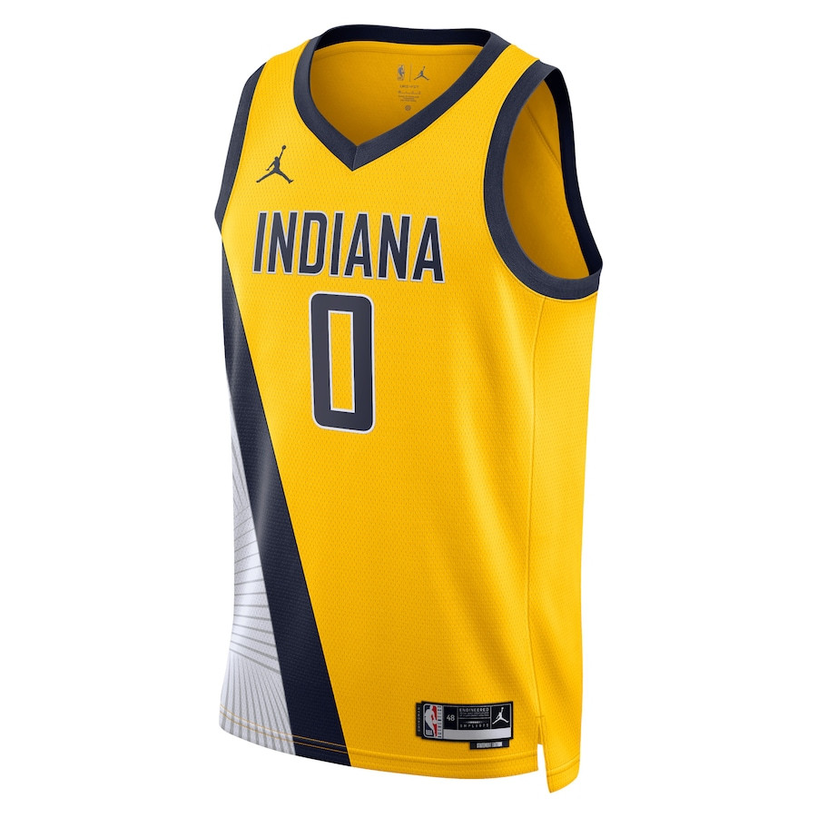 Alternative view of Tyrese Haliburton 0 Indiana Pacers Unisex Swingman Jersey - Statement Edition - Gold - JS526 