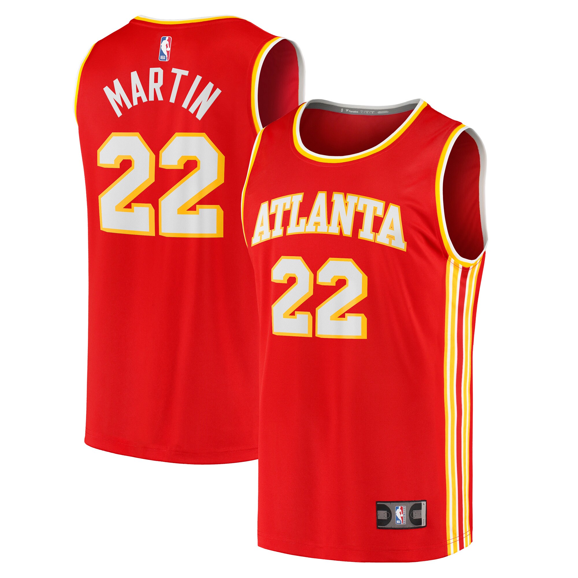Alternative view of Tyrese Martin Atlanta Hawks Fanatics Branded 2021/22 Fast Break Replica Jersey - Icon Edition - Red
