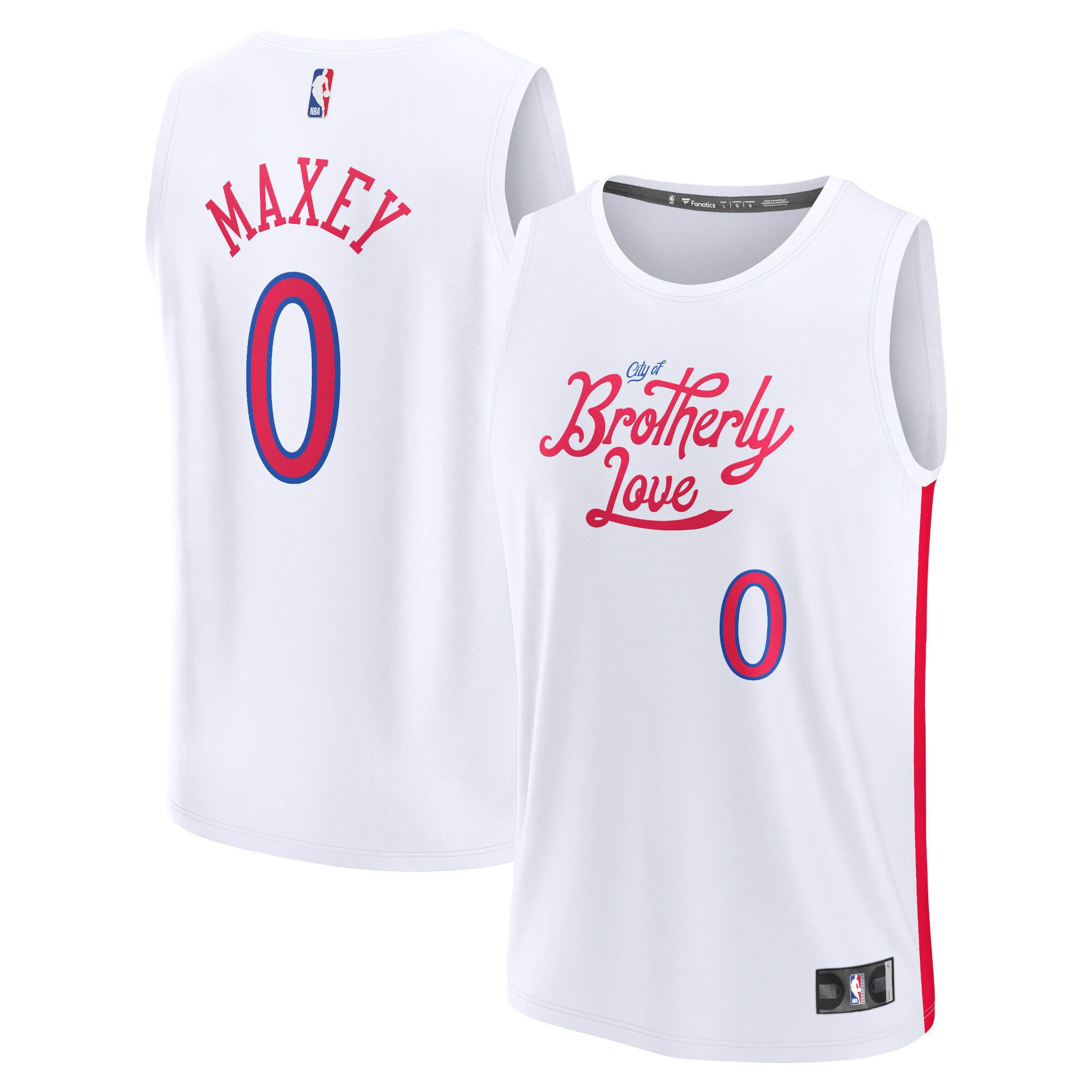 Alternative view of Tyrese Maxey Philadelphia 76ers Fanatics Branded 2022/23 Fastbreak Jersey - City Edition - White