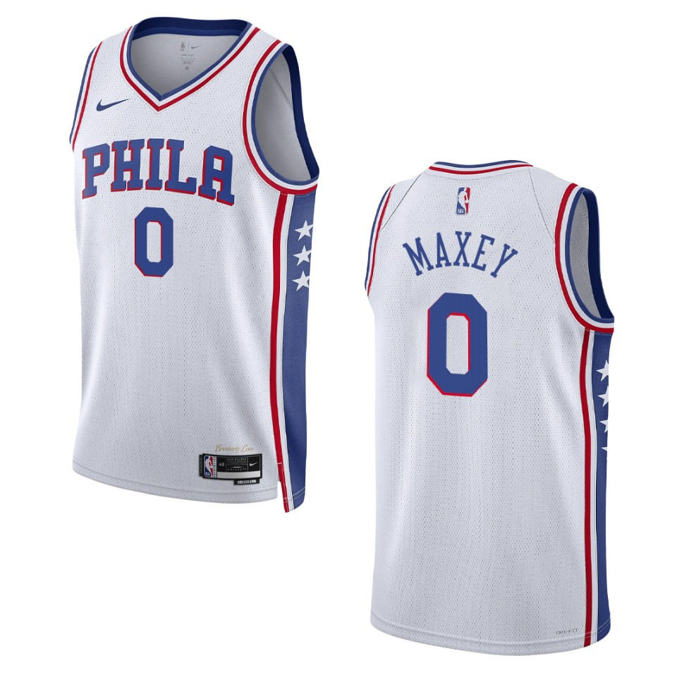 Tyrese Maxey White Association Edition 2022-23 Philadelphia 76ers Swingman Jersey