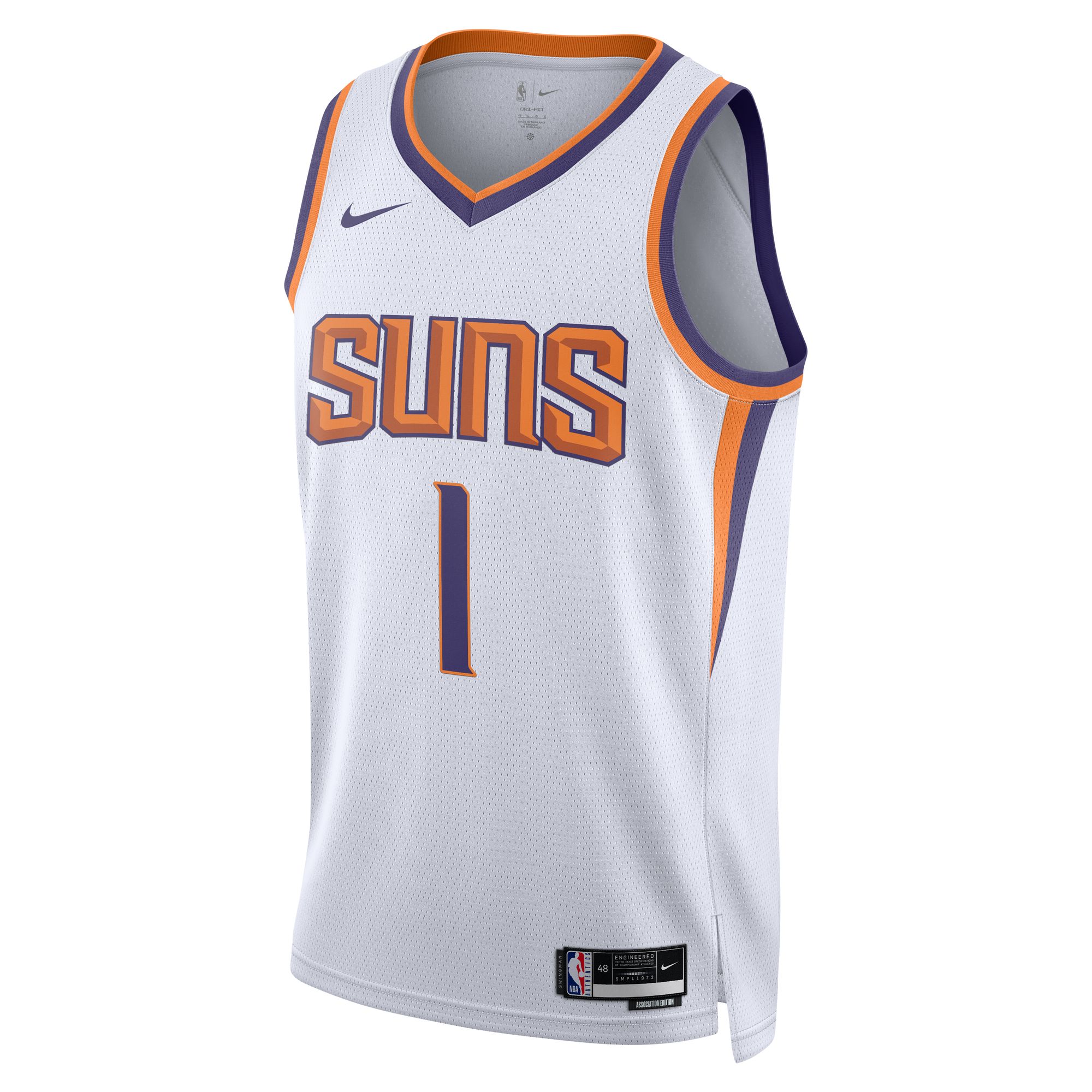 Alternative view of Unisex Devin Booker White Phoenix Suns Swingman Jersey - Association Edition - JS530 
