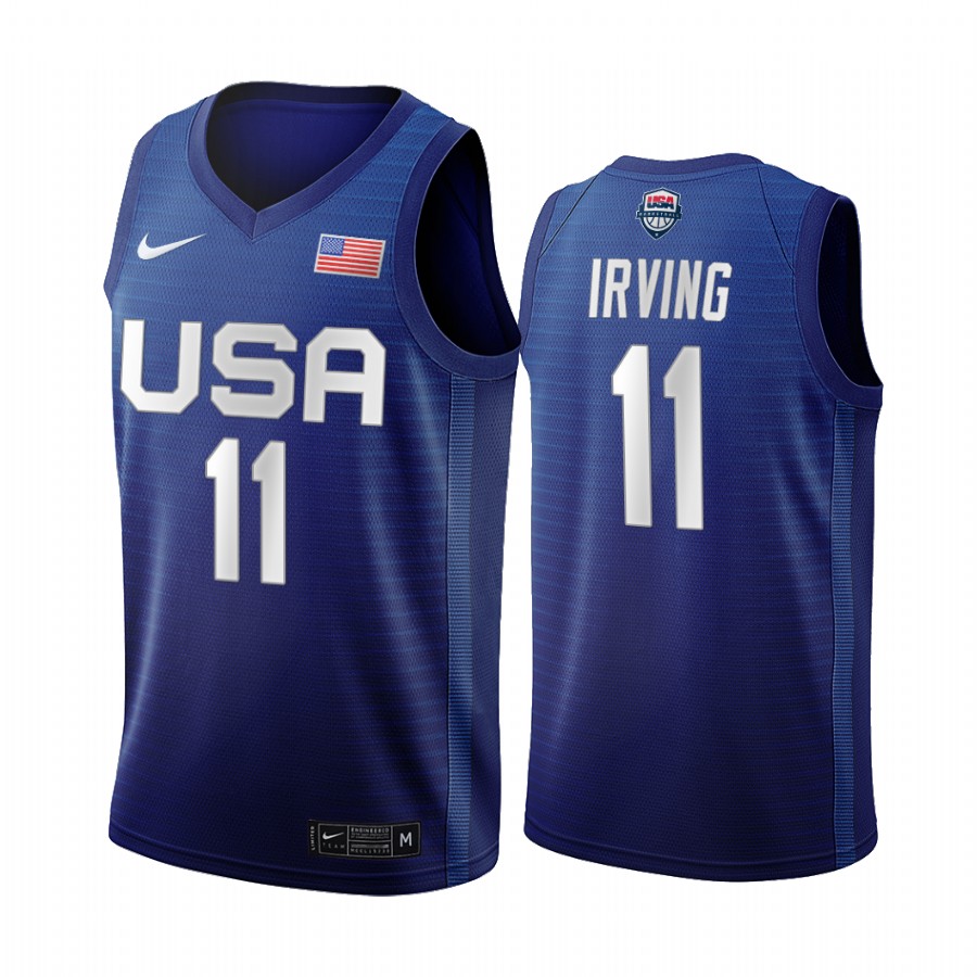 Usmnt Brooklyn Nets Kyrie Irving 2020 Tokyo Olympics Navy Jersey