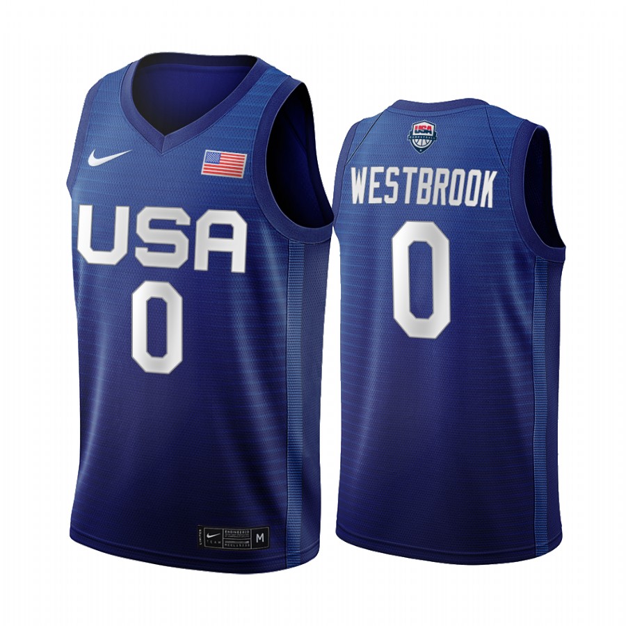 Usmnt Houston Rockets Russell Westbrook 2020 Tokyo Olympics Navy Jersey