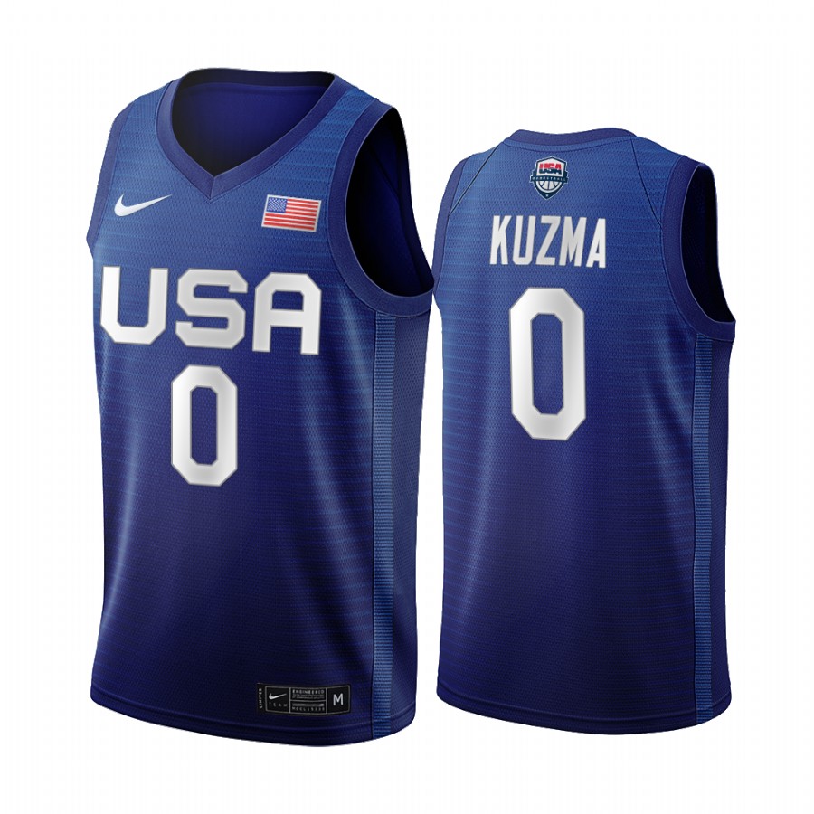 Usmnt Los Angeles Lakers Kyle Kuzma 2020 Tokyo Olympics Navy Jersey
