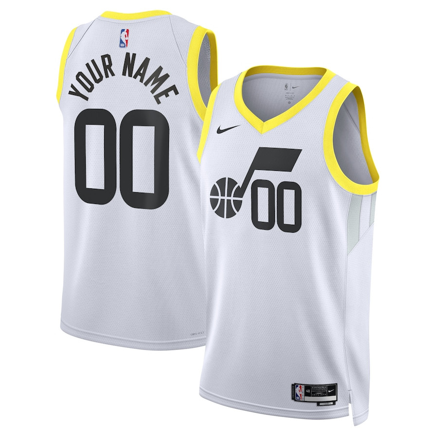 Utah Jazz 2023/24 Association Swingman Custom Men Jersey - White - JS613 