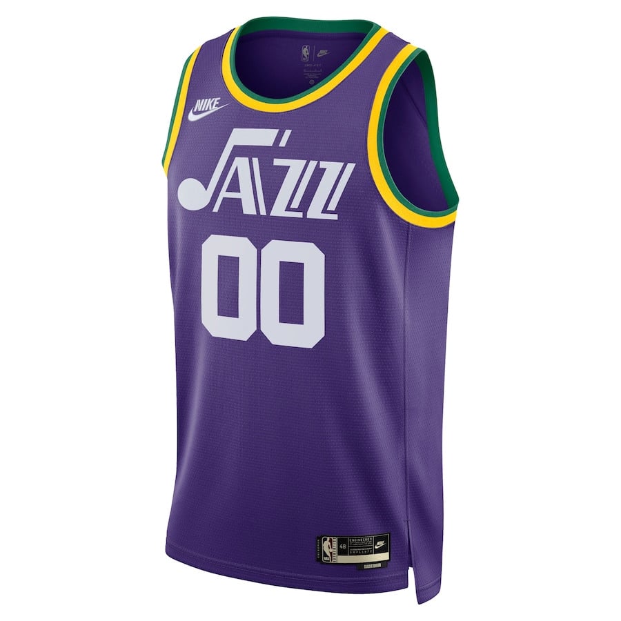 Alternative view of Utah Jazz 2023/24 Hardwood Classic Swingman Custom Men Jersey - Purple - JS880 