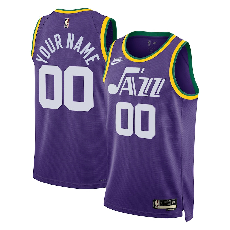 Utah Jazz 2023/24 Hardwood Classic Swingman Custom Men Jersey - Purple - JS880 