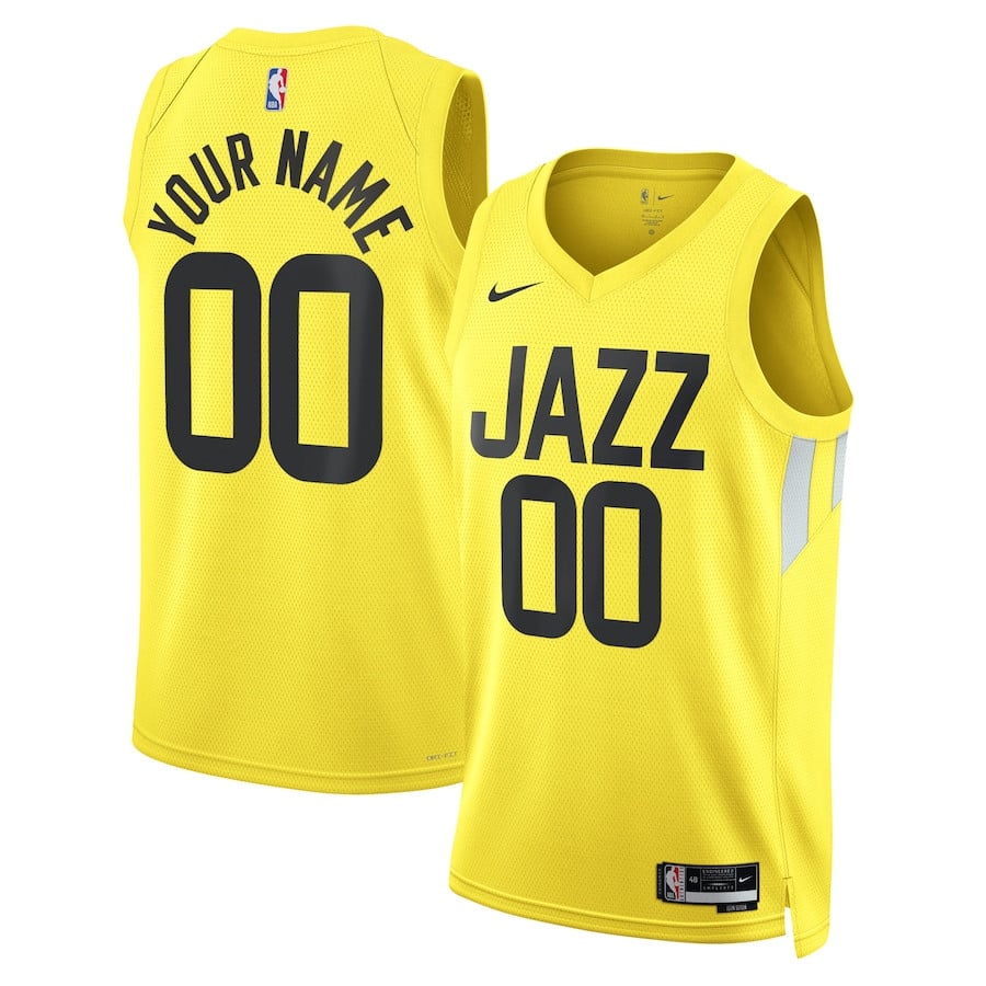Utah Jazz 2023/24 Icon Swingman Custom Men Jersey - Gold - JS237 