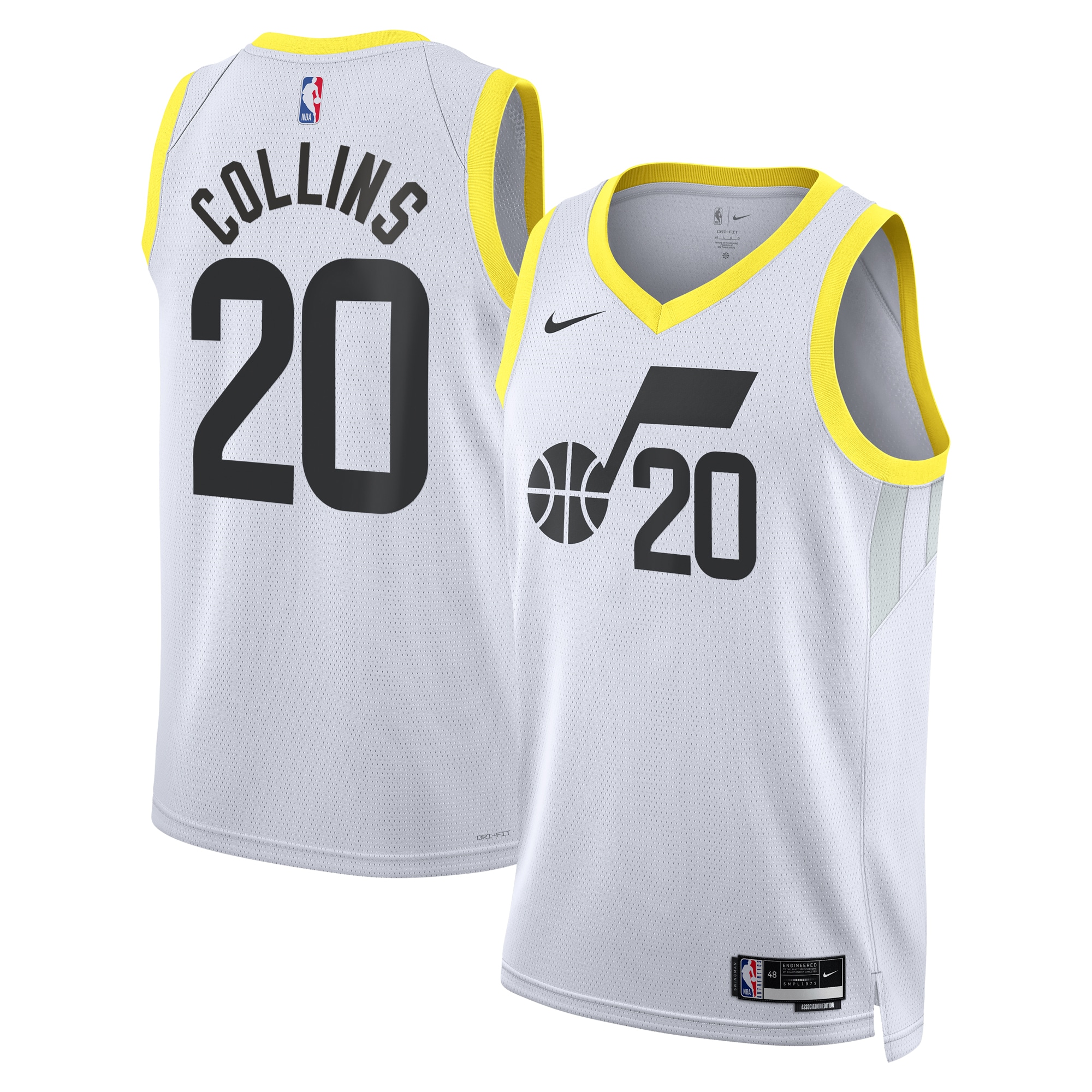 Utah Jazz Association Edition Swingman Jersey - White - John Collins - Unisex - JS231 