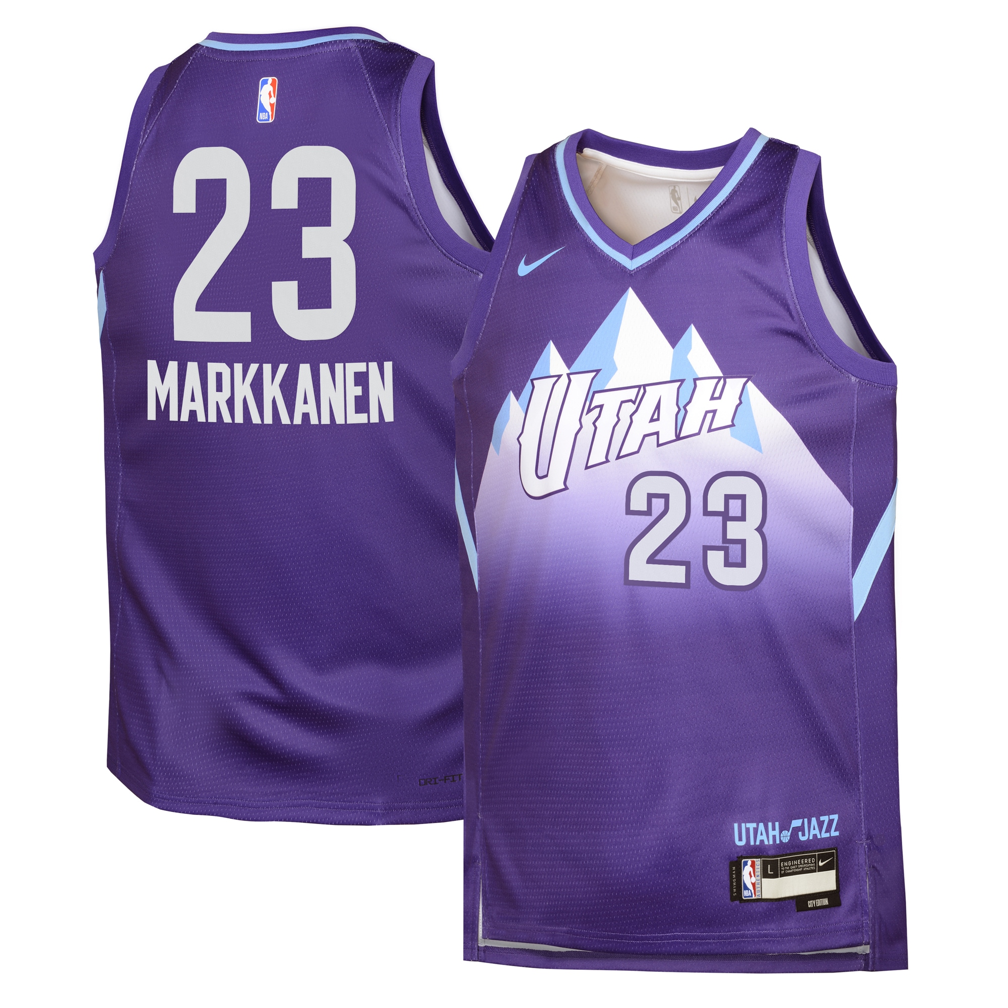 Utah Jazz City Edition Swingman Jersey 2024 - Purple - Lauri Markkanen - Youth - JS483 