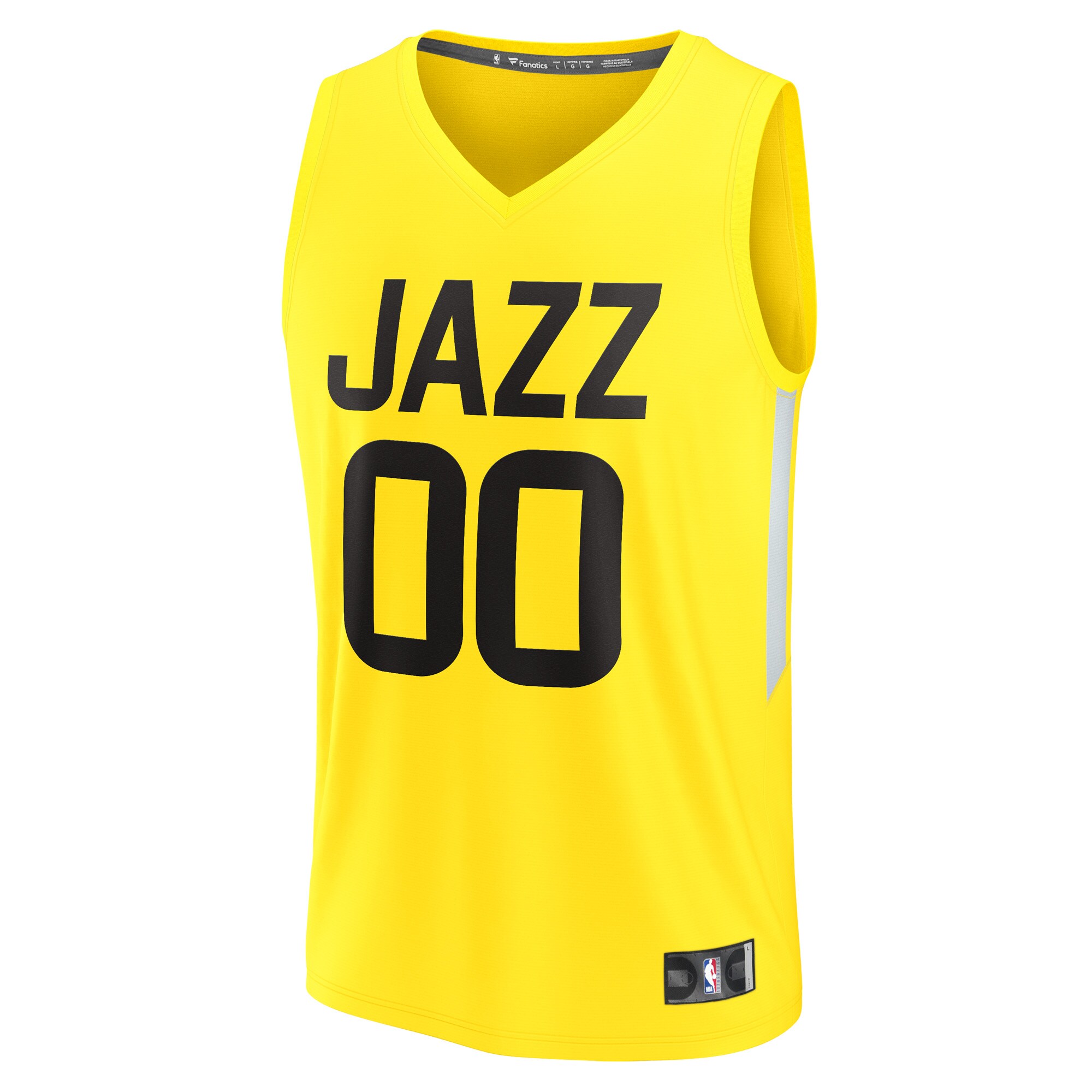 Alternative view of Utah Jazz Fanatics Fast Break Replica Custom Jersey - Icon Edition - Yellow