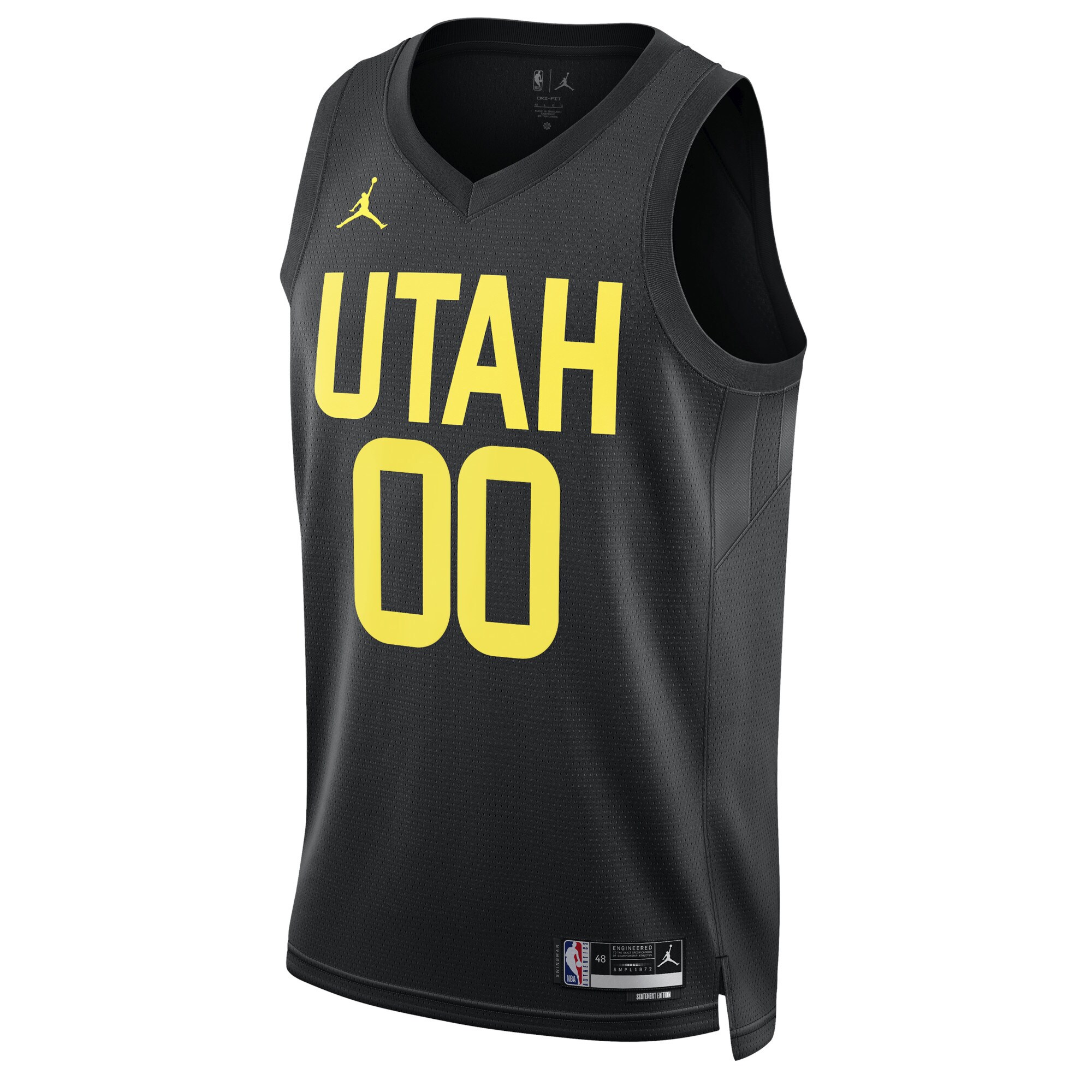 Alternative view of Utah Jazz Jordan Brand Unisex 2022/23 Swingman Custom Jersey - Statement Edition - Black