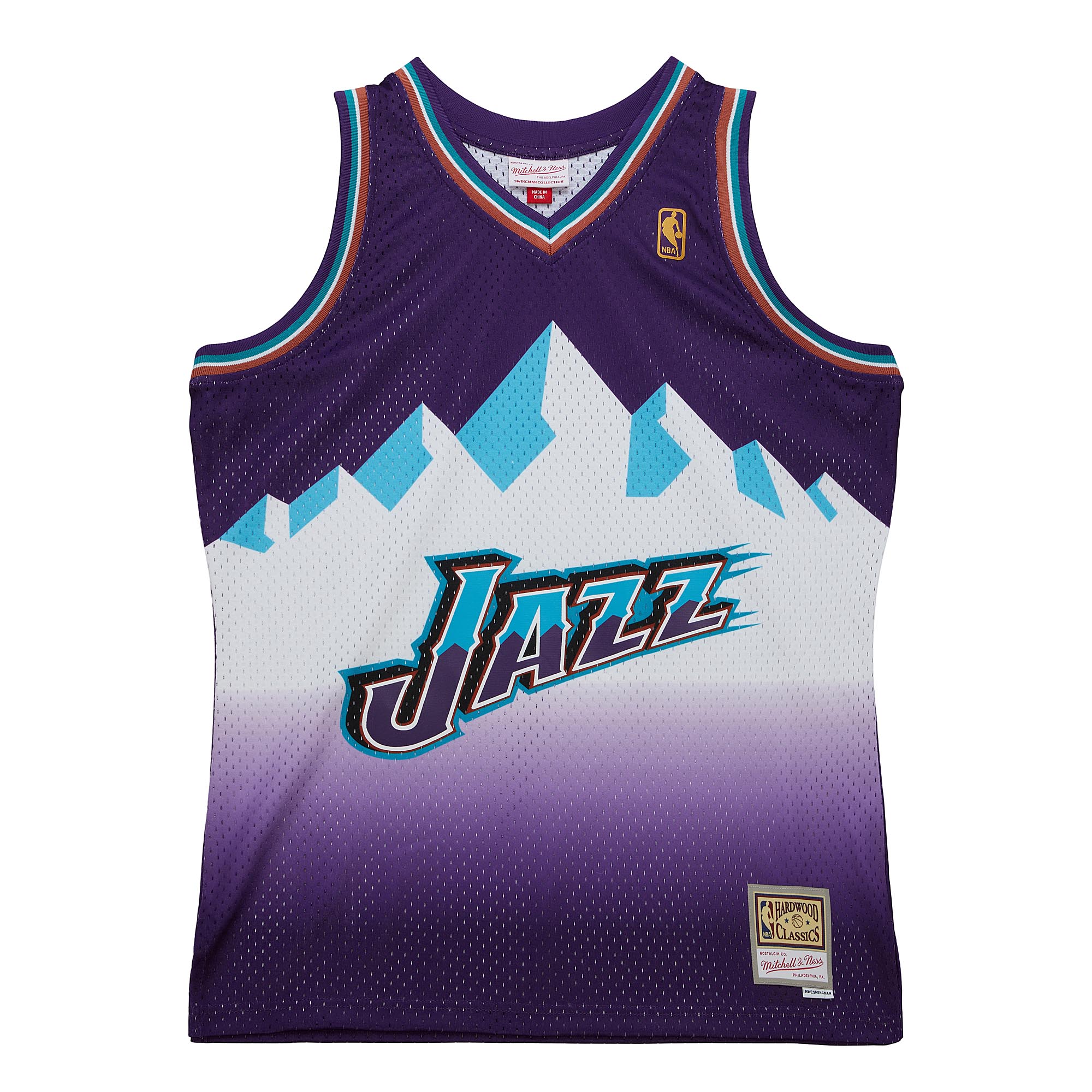 Alternative view of Utah Jazz Mitchell & Ness 1996-97 Hardwood Classics Swingman Jersey - Purple