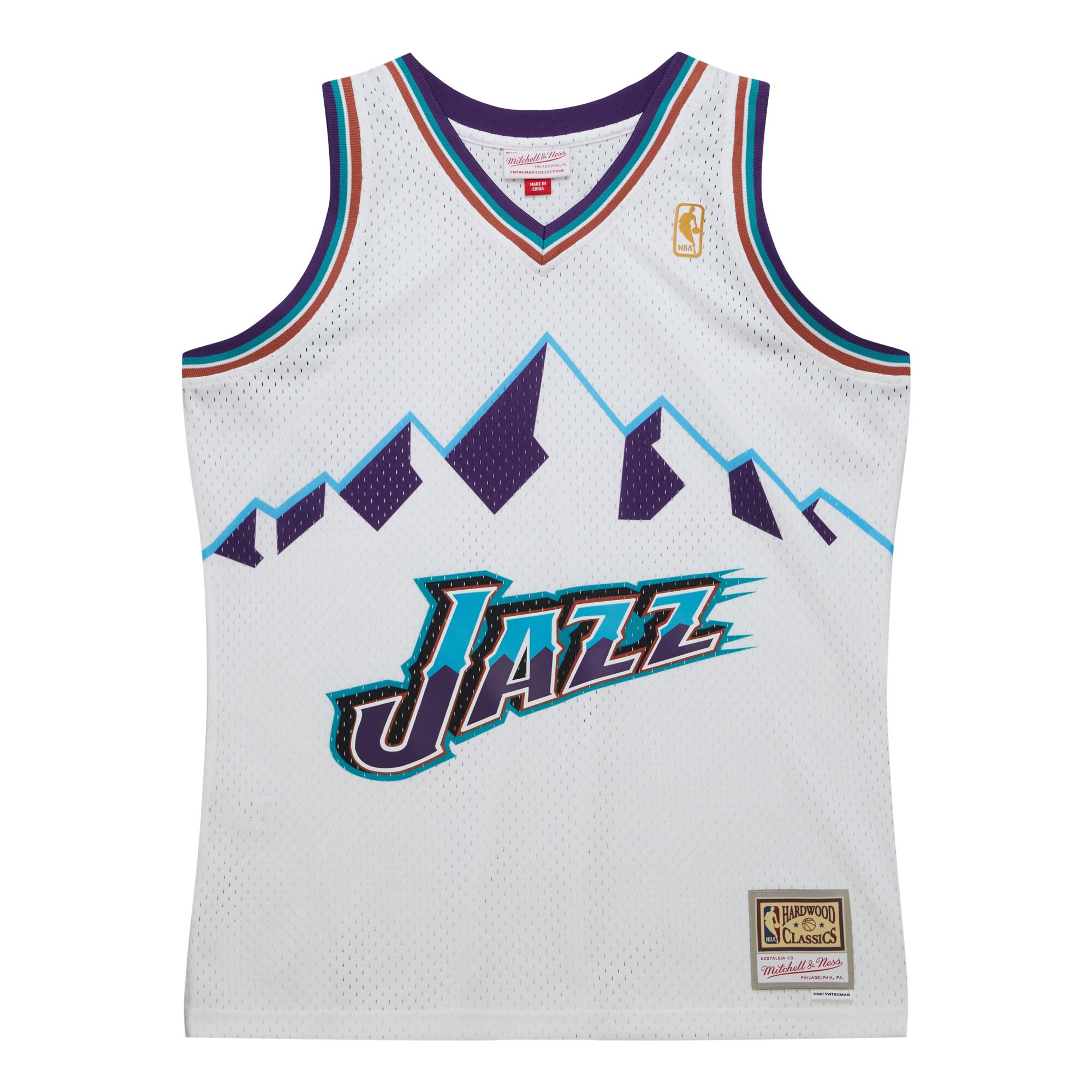 Alternative view of Utah Jazz Mitchell & Ness 1996-97 Hardwood Classics Swingman Jersey - White