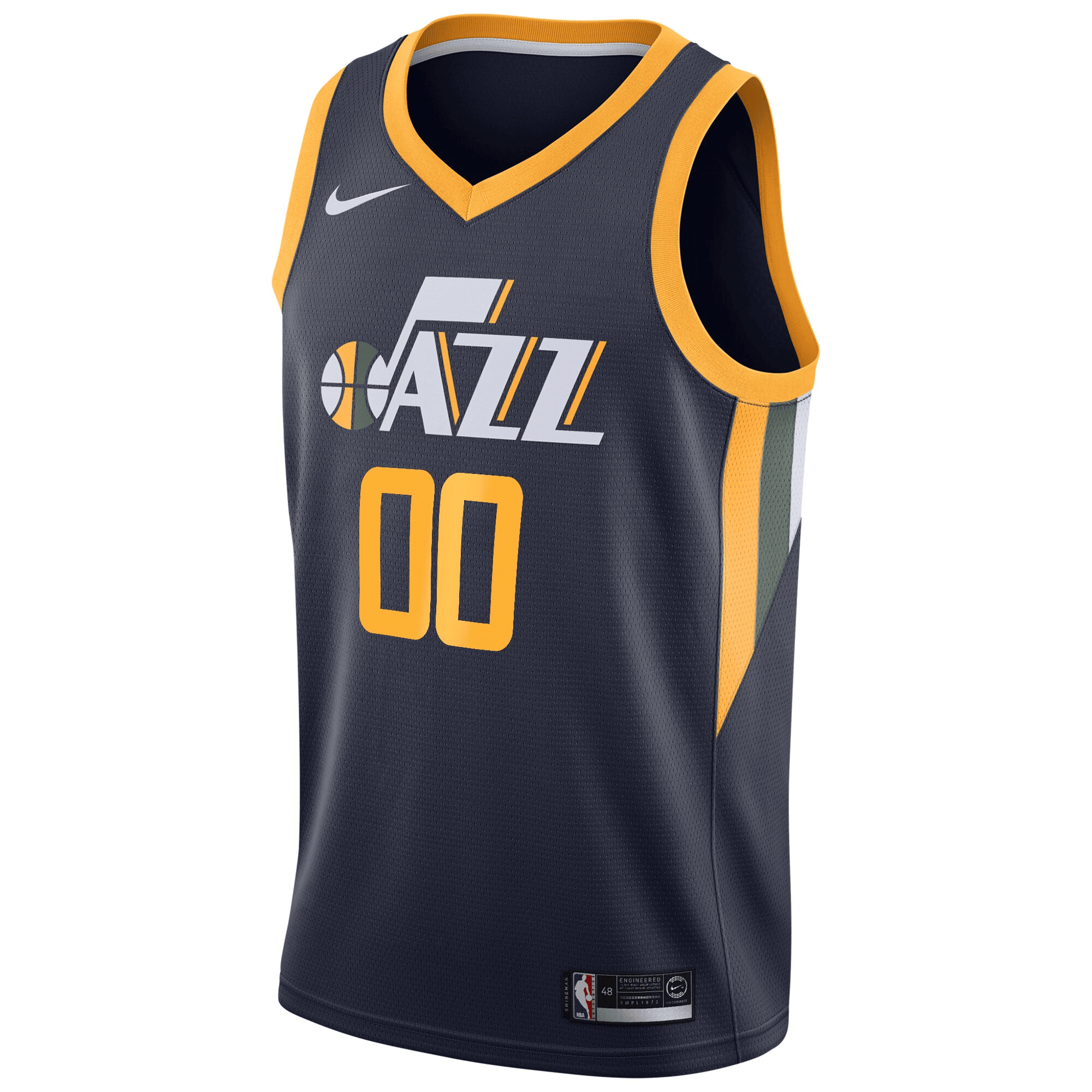 Alternative view of Utah Jazz Swingman Custom Jersey Navy - Icon Edition Jersey - JS756 