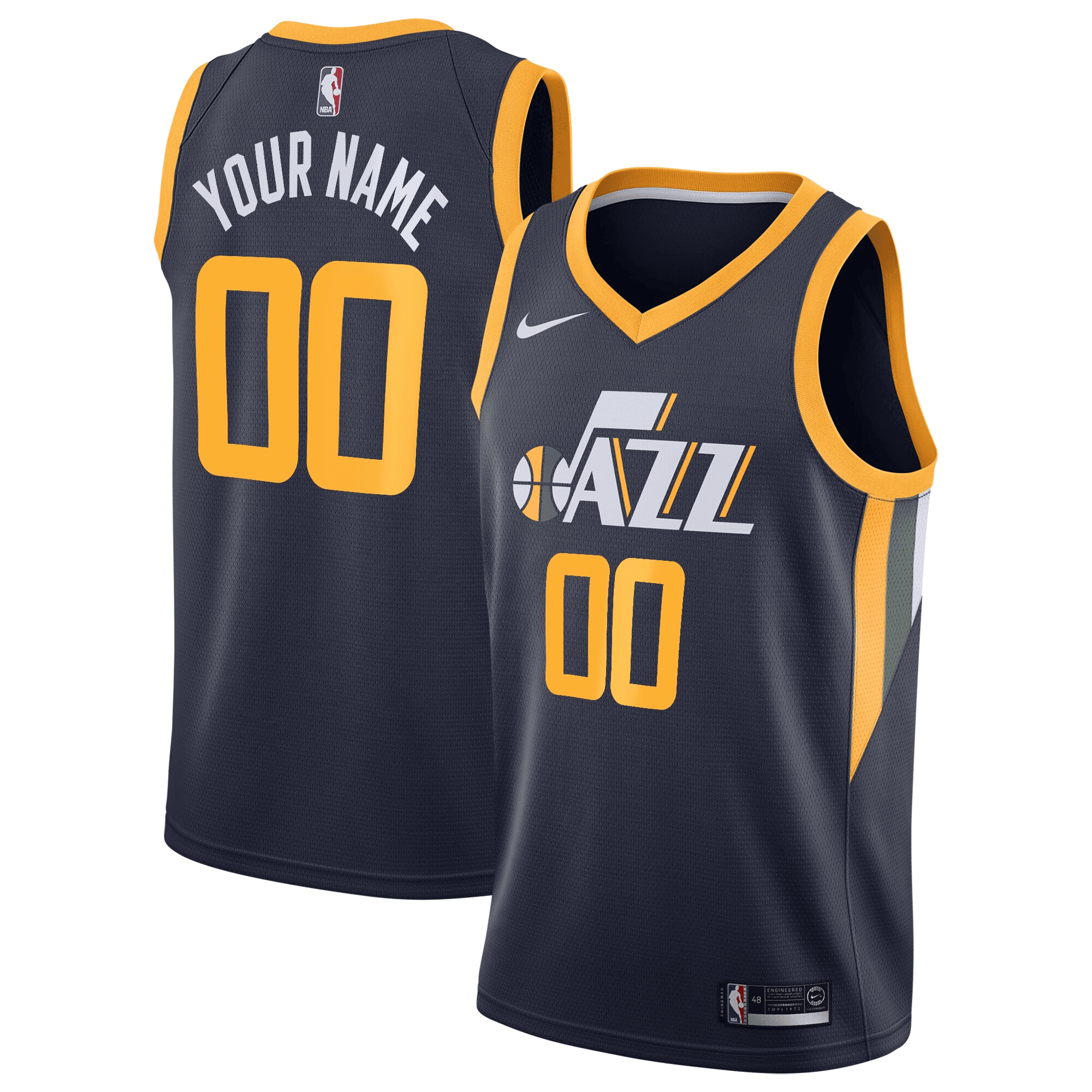 Utah Jazz Swingman Custom Jersey Navy - Icon Edition Jersey - JS756 