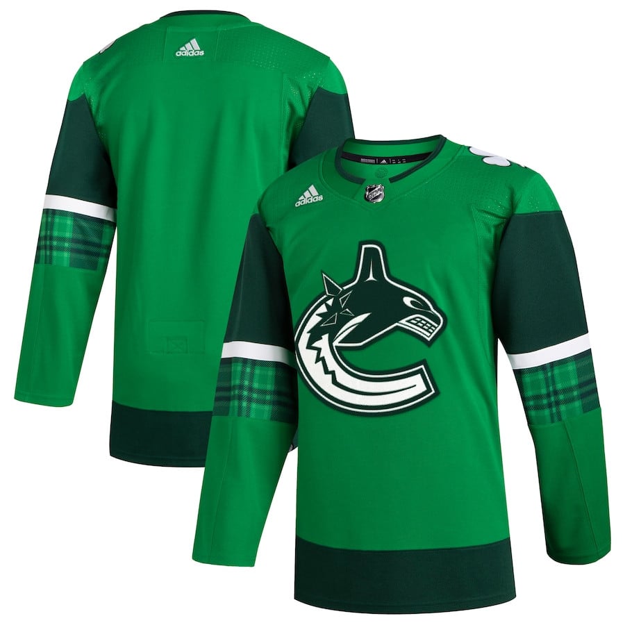 Vancouver Canucks 2023 St. Patrick's Day Primegreen Men Jersey - Kelly Green - JS763 