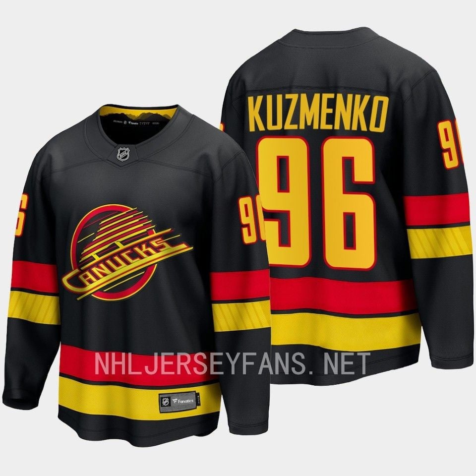 Vancouver Canucks Andrei Kuzmenko 96 2023-24 Alternate Jersey Breakaway Black - JS558 