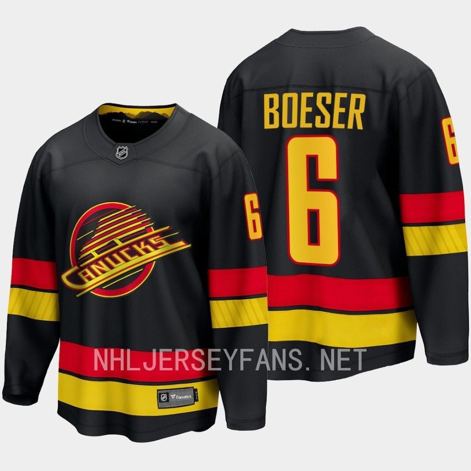 Vancouver Canucks Brock Boeser 6 2023-24 Alternate Jersey Breakaway Black - JS461 