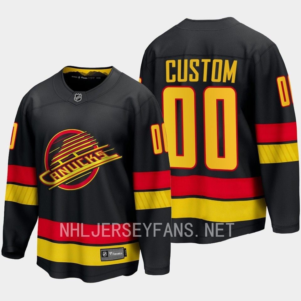 Vancouver Canucks Custom 00 2023-24 Alternate Jersey Breakaway Black - JS545 