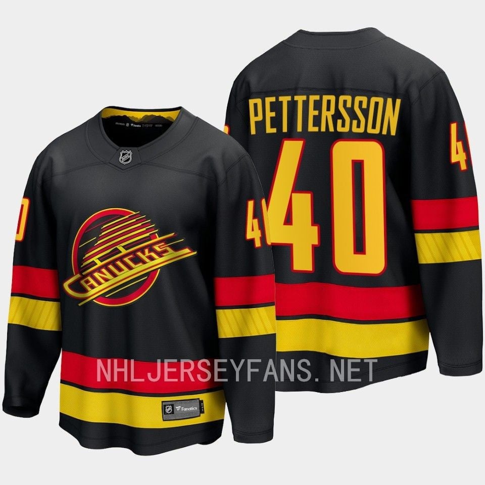 Vancouver Canucks Elias Pettersson 40 2023-24 Alternate Jersey Breakaway Black - JS551 