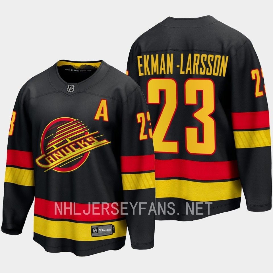 Vancouver Canucks Oliver Ekman-Larsson 23 2023-24 Alternate Jersey Breakaway Black - JS233 
