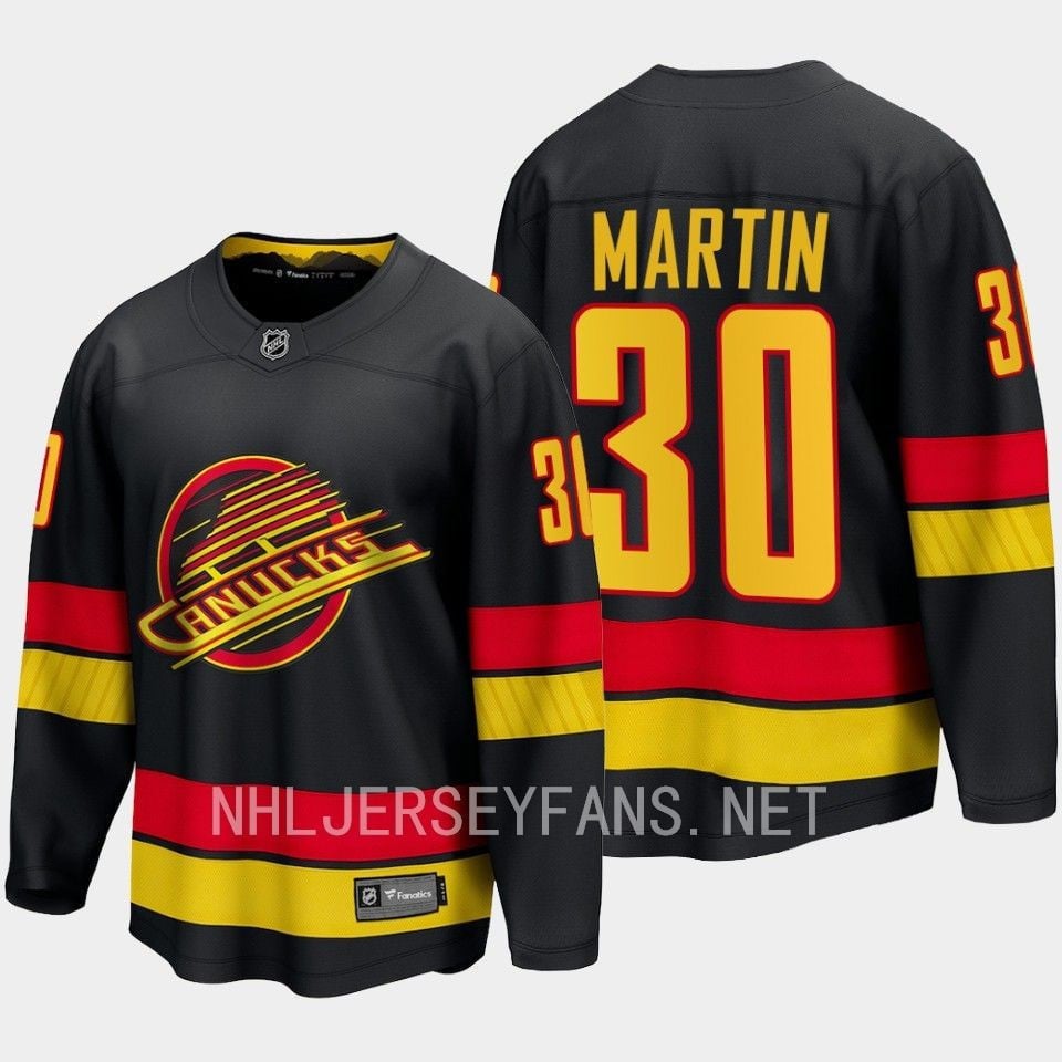 Vancouver Canucks Spencer Martin 30 2023-24 Alternate Jersey Breakaway Black - JS678 