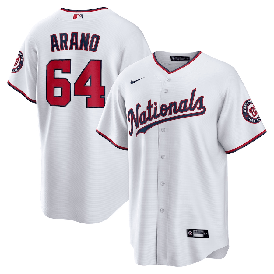 Víctor Arano 64 Washington Nationals Home Men Jersey - White - JS787 