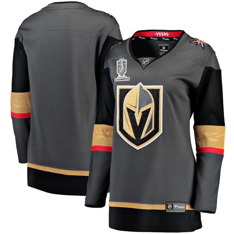 Vegas Golden Knights 2023 Stanley Cup Champions Alternate Breakaway Women Jersey - Black - JS369 