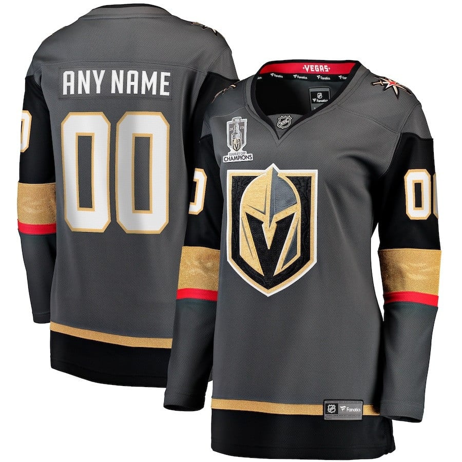 Vegas Golden Knights 2023 Stanley Cup Champions Patch Alternate Breakaway Custom 00 Women Jersey - Black - JS604 