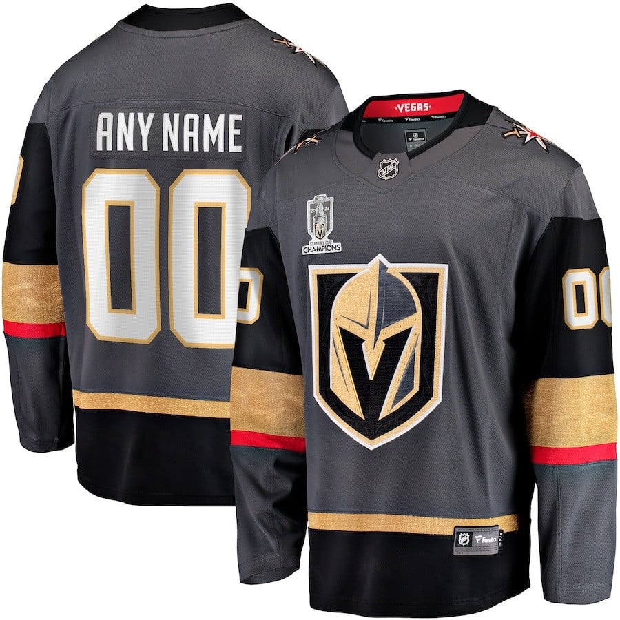 Vegas Golden Knights 2023 Stanley Cup Champions Patch Custom 00 Alternate Breakaway Custom Jersey - Black - JS715 