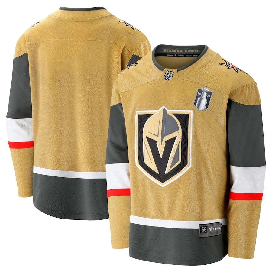 Vegas Golden Knights 2023 Stanley Cup Final Home Breakaway Jersey - Gold - JS428 