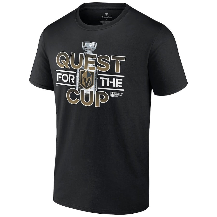 Alternative view of Vegas Golden Knights 2023 Stanley Cup Final Quest Men T-Shirt - Black - JS936 