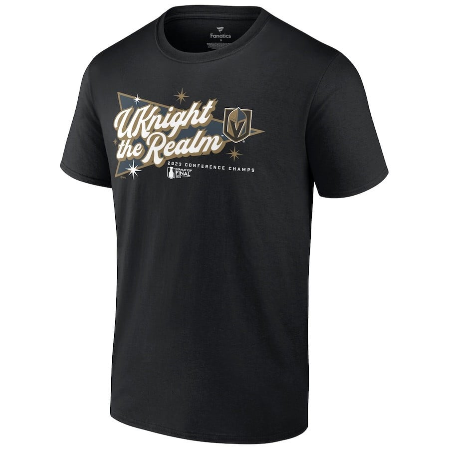 Alternative view of Vegas Golden Knights 2023 Western Conference Champions Home Ice T-Shirt - Black - JS560 
