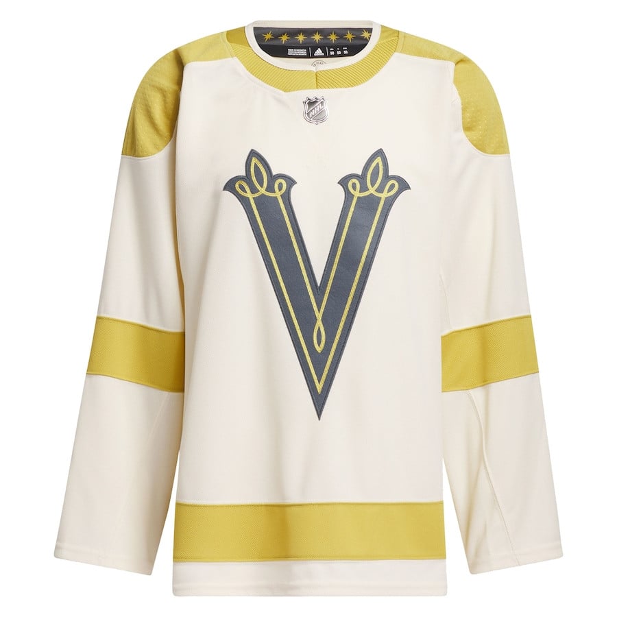 Alternative view of Vegas Golden Knights 2024 NHL Winter Classic Primegreen Men Jersey - Cream - JS579 