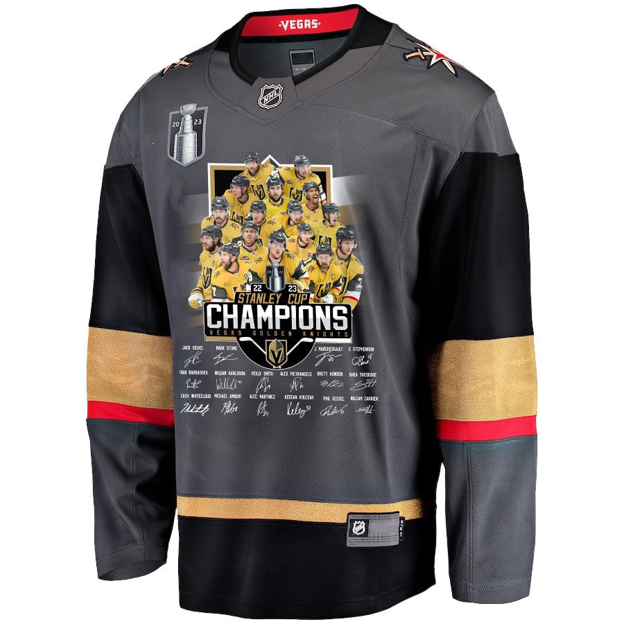 Alternative view of Vegas Golden Knights Celebrating Vegas' Championship 2023 Stanley Cup Men Jersey - Black - JS678 