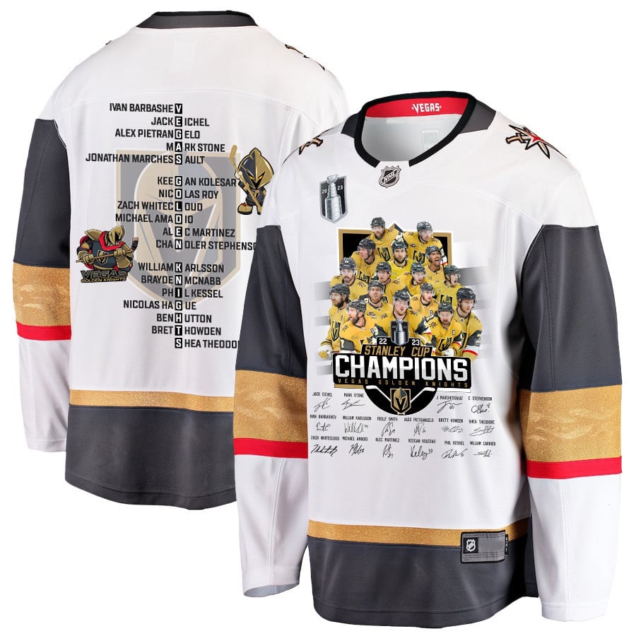 Vegas Golden Knights Celebrating Vegas' Championship 2023 Stanley Cup Men Jersey - White - JS288 