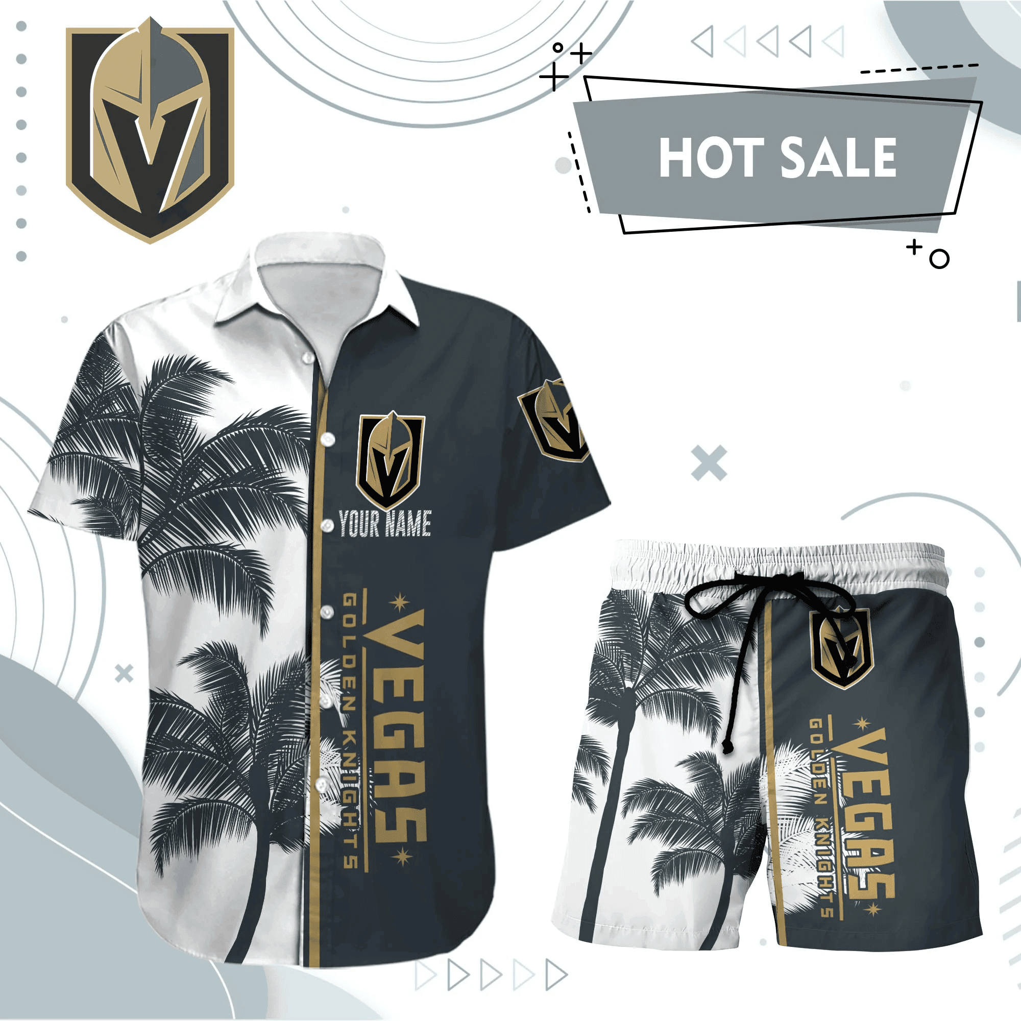 Vegas Golden Knights Hawaiian Shirt And Set - Customized - JS487 