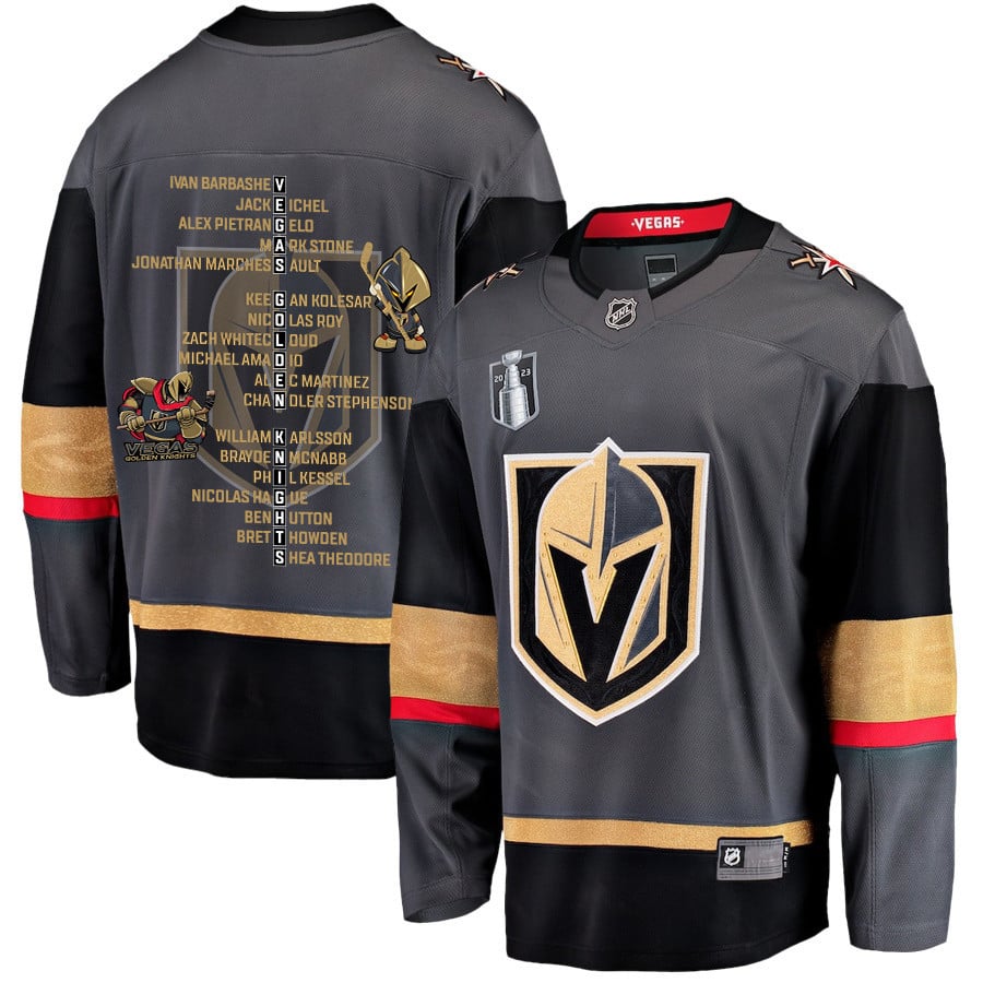 Vegas Golden Knights Players List 2023 Stanley Cup Men Jersey - Black - JS968 