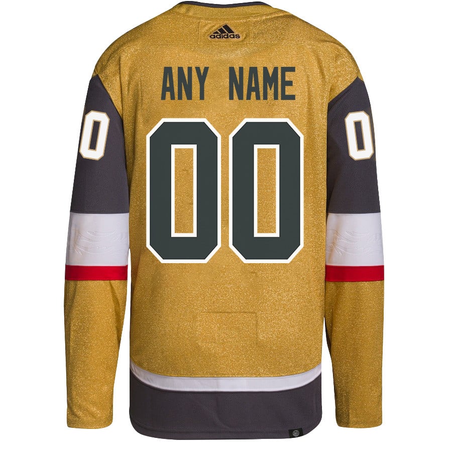 Alternative view of Vegas Golden Knights Stanley Cup 2023 Champions Patch Home Breakaway Custom Men Jersey - Gold - JS151 
