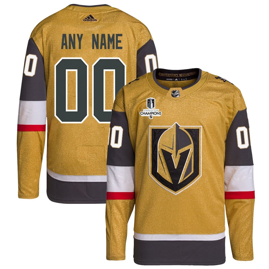 Vegas Golden Knights Stanley Cup 2023 Champions Patch Home Breakaway Custom Men Jersey - Gold - JS151 