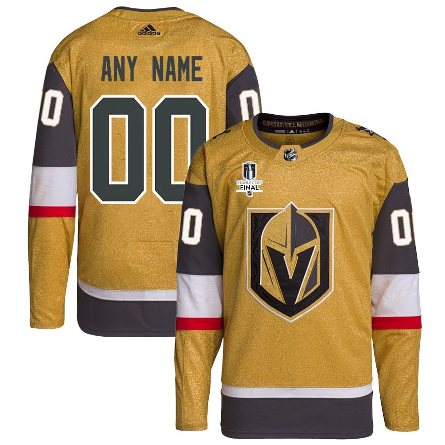Vegas Golden Knights Stanley Cup 2023 Final Patch Home Breakaway Custom Men Jersey - Gold - JS557 