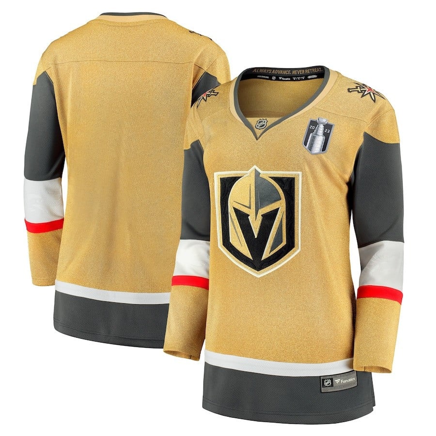 Vegas Golden Knights Women's 2023 Stanley Cup Final Home Breakaway Jersey - Gold - JS574 